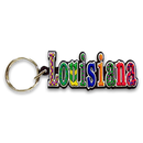 Louisiana Keychain PVC Festive