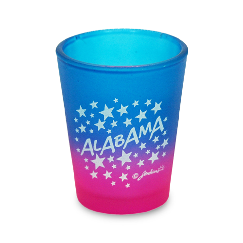 Alabama Shot Glass Multi Color Stars (1.5oz)