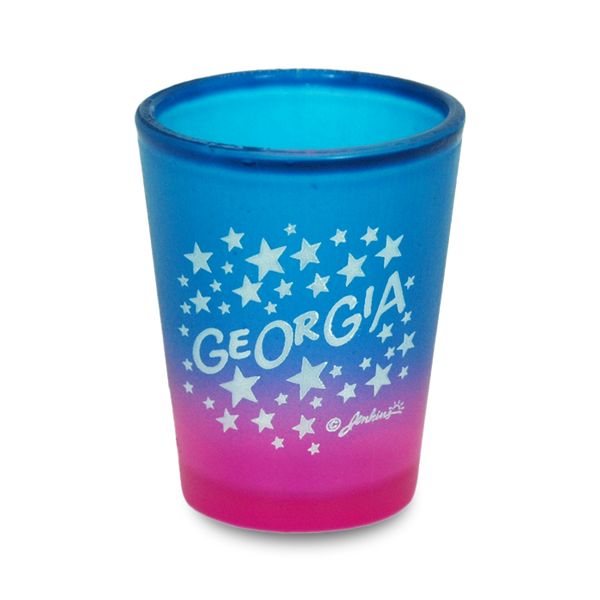 Georgia Shot Glass Multi Color Stars (1.5oz)