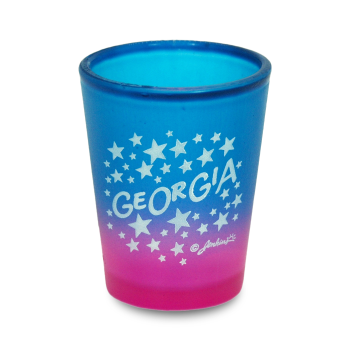 ジョージア州 ショットグラス（1.5oz）[スター] / Georgia Shot Glass Multi Color Stars (1.5oz)