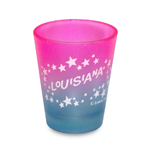 Louisiana Shot Glass Multi Color Stars (1.5oz)