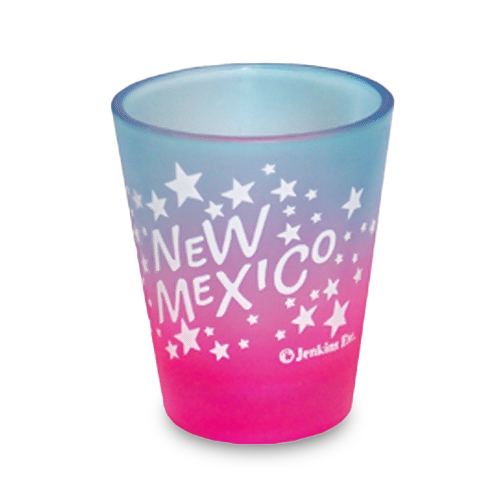 ニューメキシコ州 ショットグラス（1.5oz）[スター] / New Mexico Shot Glass Multi Color Stars (1.5oz)