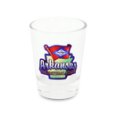 アーカンソー州 ショットグラス（1.5oz）[地図＆旗] / Arkansas Shot Glass Map & Flag  (1.5oz)