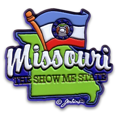 ミズーリ州 マグネット 2D  [地図と旗] / Missouri Magnet 2D Map & Flag
