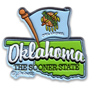 Oklahoma Magnet 2D Map & Flag