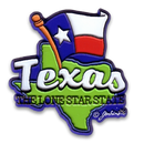 Texas Magnet 2D Map & Flag