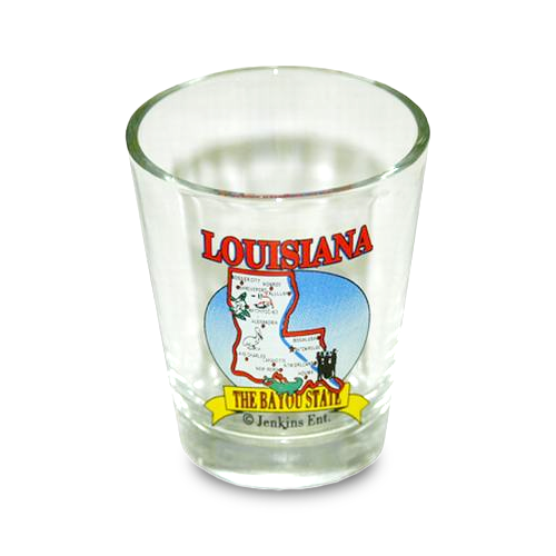Louisiana Shot Glass State Map  (1.5oz)