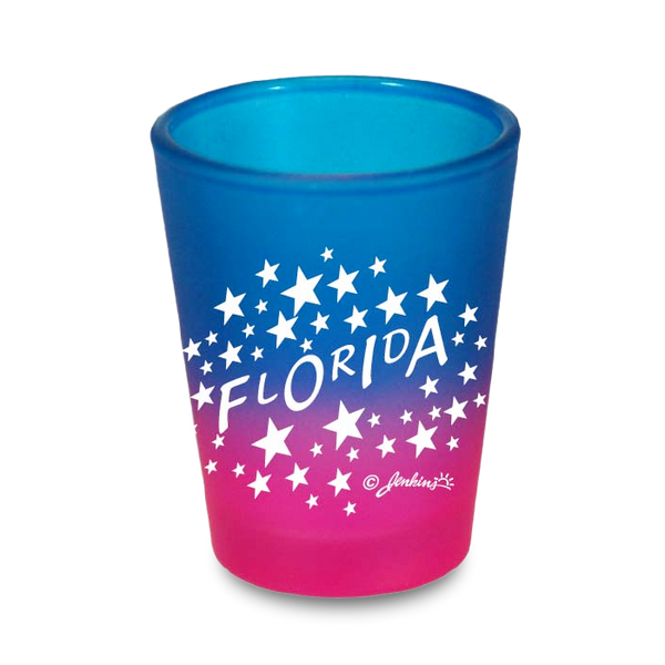 Florida Shot Glass Multi Color Stars (1.5oz)