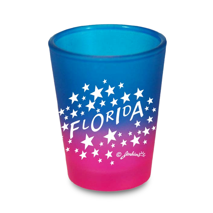 Florida Shot Glass Multi Color Stars (1.5oz)
