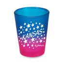 Kansas Shot Glass Multi Color Stars (1.5oz)