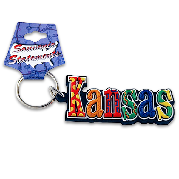 Kansas Keychain PVC Festive