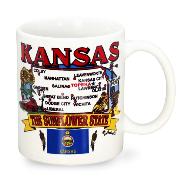 カンザス州 マグカップ（11oz/325ml）[州の地図] / Kansas Mug State Map (11oz)