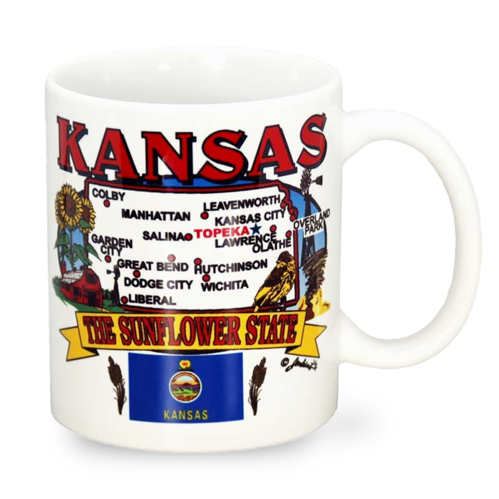 カンザス州 マグカップ（11oz/325ml）[州の地図] / Kansas Mug State Map (11oz)