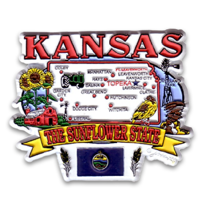 Kansas Magnet 2D State Map