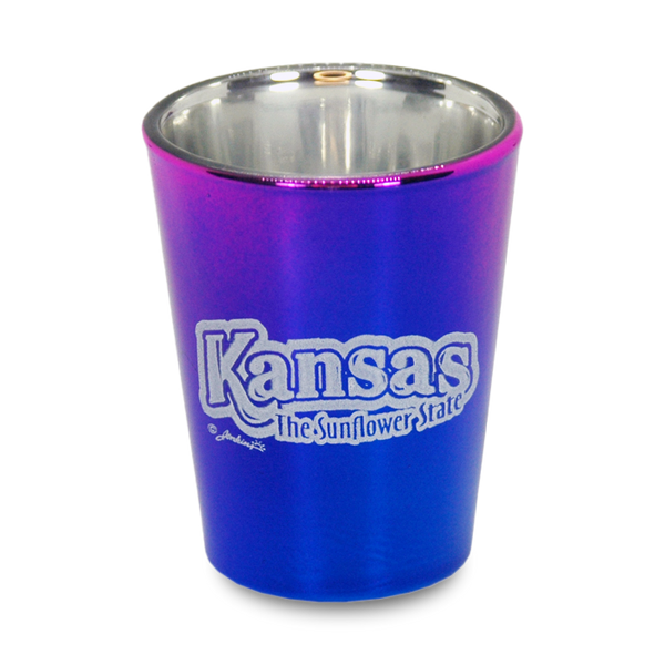 カンザス州 ショットグラス（1.5oz）[メタリックバブル] / Kansas Shot Glass Electro Bubble (1.5oz)