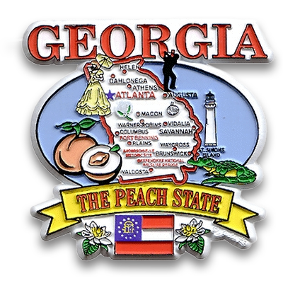 ジョージア州 マグネット 2D  [州の地図] / Georgia Magnet 2D State Map