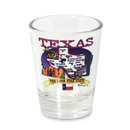 Texas Shot Glass State Map  (1.5oz)
