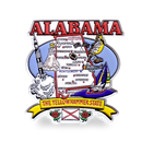 アラバマ州 マグネット 2D  [州の地図] / Alabama Magnet 2D State Map