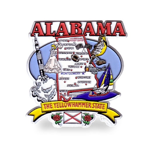 アラバマ州 マグネット 2D  [州の地図] / Alabama Magnet 2D State Map