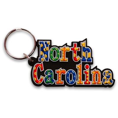North Carolina Keychain PVC Festive