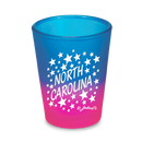 North Carolina Shot Glass Multi Color Stars (1.5oz)