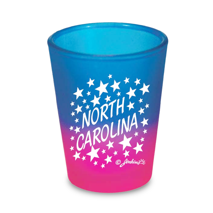 ノースカロライナ州 ショットグラス（1.5oz）[スター] / North Carolina Shot Glass Multi Color Stars (1.5oz)