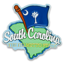 サウスカロライナ州 マグネット 2D  [地図と旗] / South Carolina Magnet 2D Map & Flag
