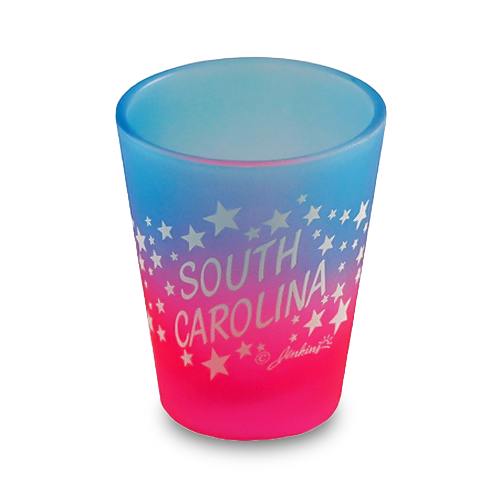 South Carolina Shot Glass Multi Color Stars (1.5oz)