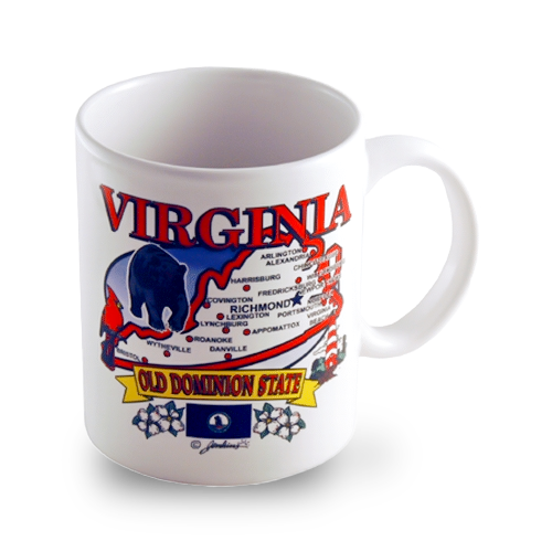 バージニア州 マグカップ（11oz/325ml）[州の地図] / Virginia Mug State Map (11oz)
