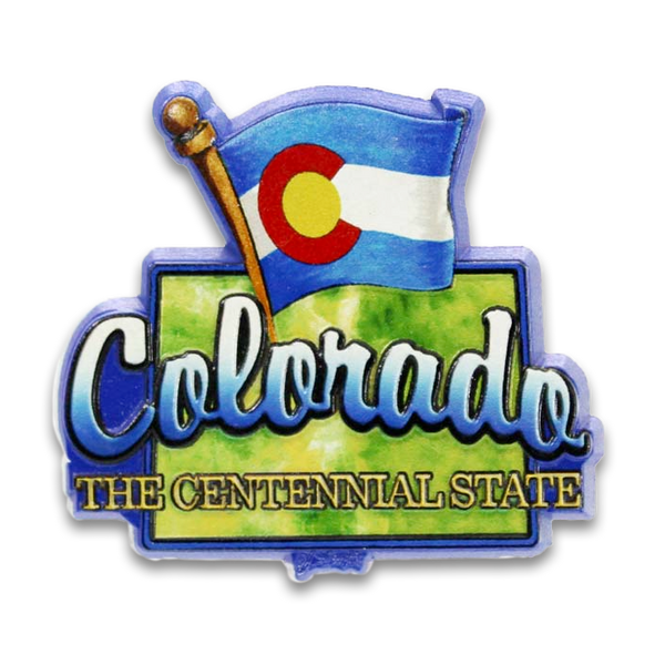 Colorado Magnet 2D Map & Flag