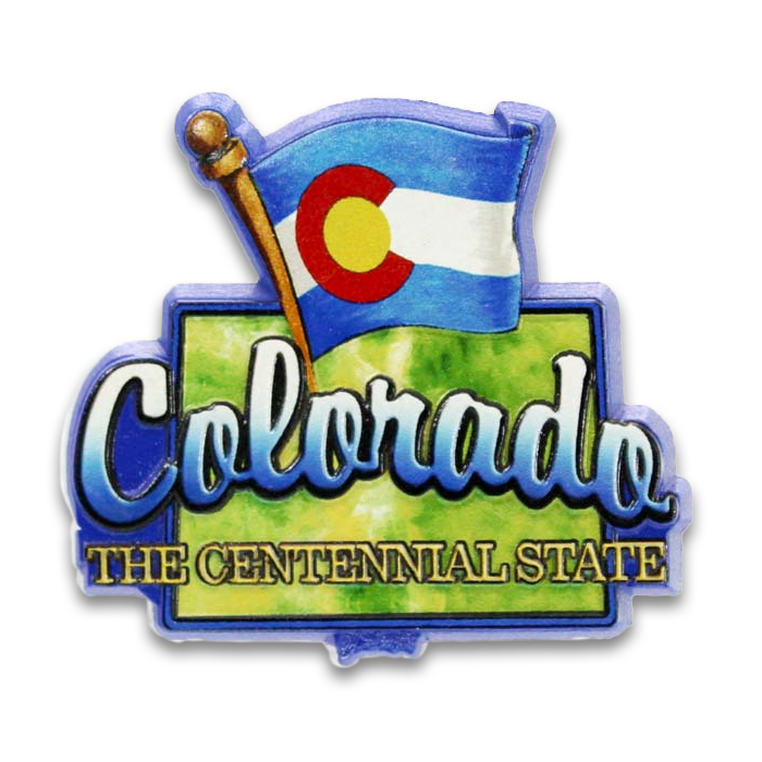 Colorado Magnet 2D Map & Flag