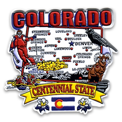 コロラド州 マグネット 2D  [州の地図] / Colorado Magnet 2D State Map