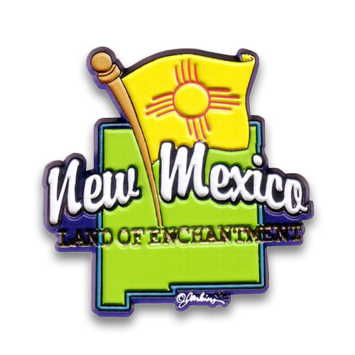 New Mexico Magnet 2D Map & Flag