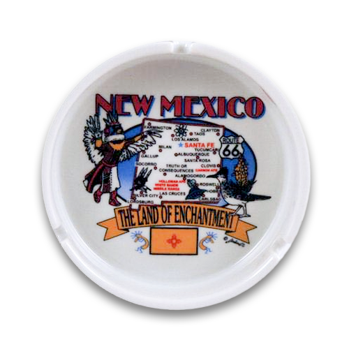 ニューメキシコ州  セラミック アッシュトレイ 灰皿 [州の地図] / New Mexico State Map Ceramic Ashtray