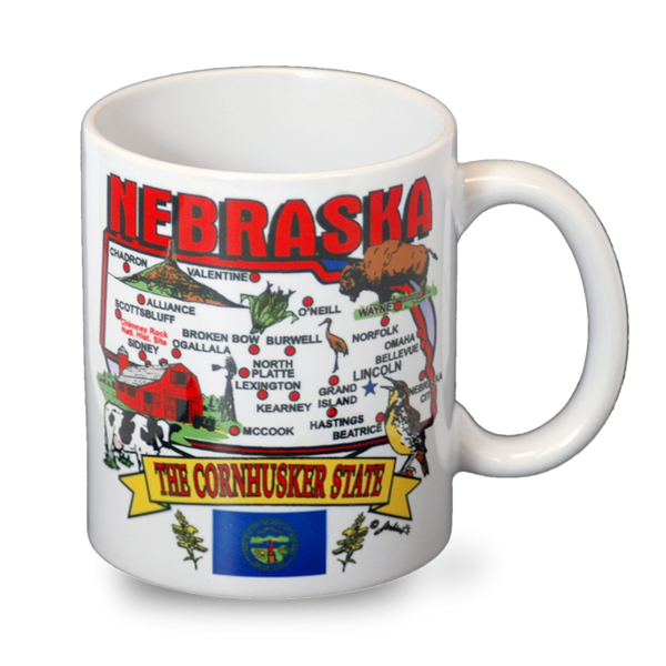 ネブラスカ州 マグカップ（11oz/325ml）[州の地図] / Nebraska Mug State Map (11oz)