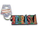 Nebraska Keychain PVC Festive