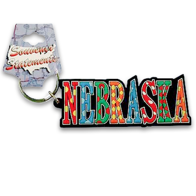 Nebraska Keychain PVC Festive