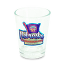 Nebraska Shot Glass Map & Flag  (1.5oz)