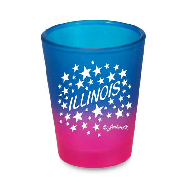 イリノイ州 ショットグラス（1.5oz）[スター] / Illinois Shot Glass Multi Color Stars (1.5oz)