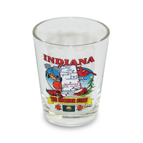 Indiana Shot Glass State Map  (1.5oz)