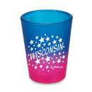 ウィスコンシン州 ショットグラス（1.5oz）[スター] / Wisconsin Shot Glass Multi Color Stars (1.5oz)