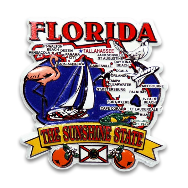 フロリダ州 マグネット 2D  [州の地図] / Florida Magnet 2D State Map
