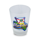フロリダ州 ショットグラス つや消し（1.5oz）[地図＆旗] / Florida Shot Glass Frosted Map & Flag  (1.5oz)