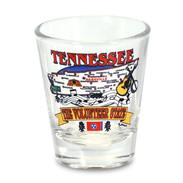 Tennessee Shot Glass State Map  (1.5oz)