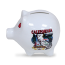 California State Map Ceramic Piggy Bank