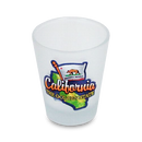 California Shot Glass Frosted Map & Flag  (1.5oz)