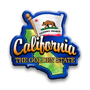 California Magnet 2D Map & Flag