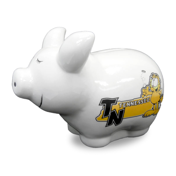 Tennessee State Outline Garfield Piggy Bank