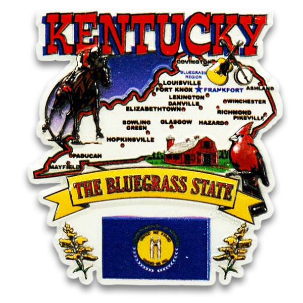 ケンタッキー州 マグネット 2D  [州の地図] / Kentucky Magnet 2D State Map