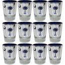 サウスカロライナ州 ショットグラス レーザーカット（1.5oz）[パルメットヤシと月] / South Carolina Shot Glass Glitter Laser Cut Palmetto Moon (1.5oz)